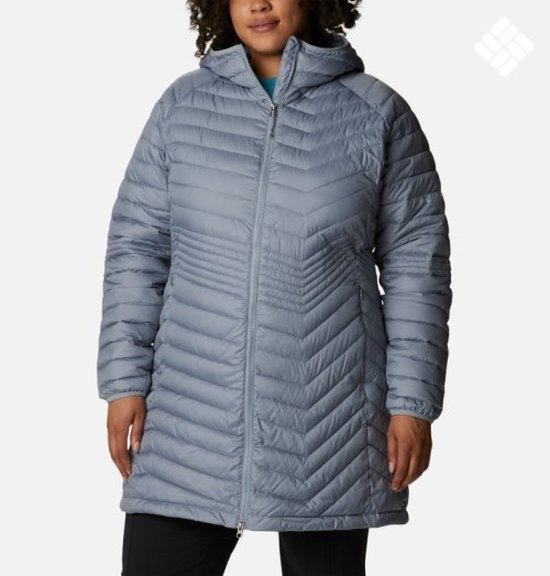 Columbia Powder Lite Mid Jakke Dame Grå | Plus Size 57019R